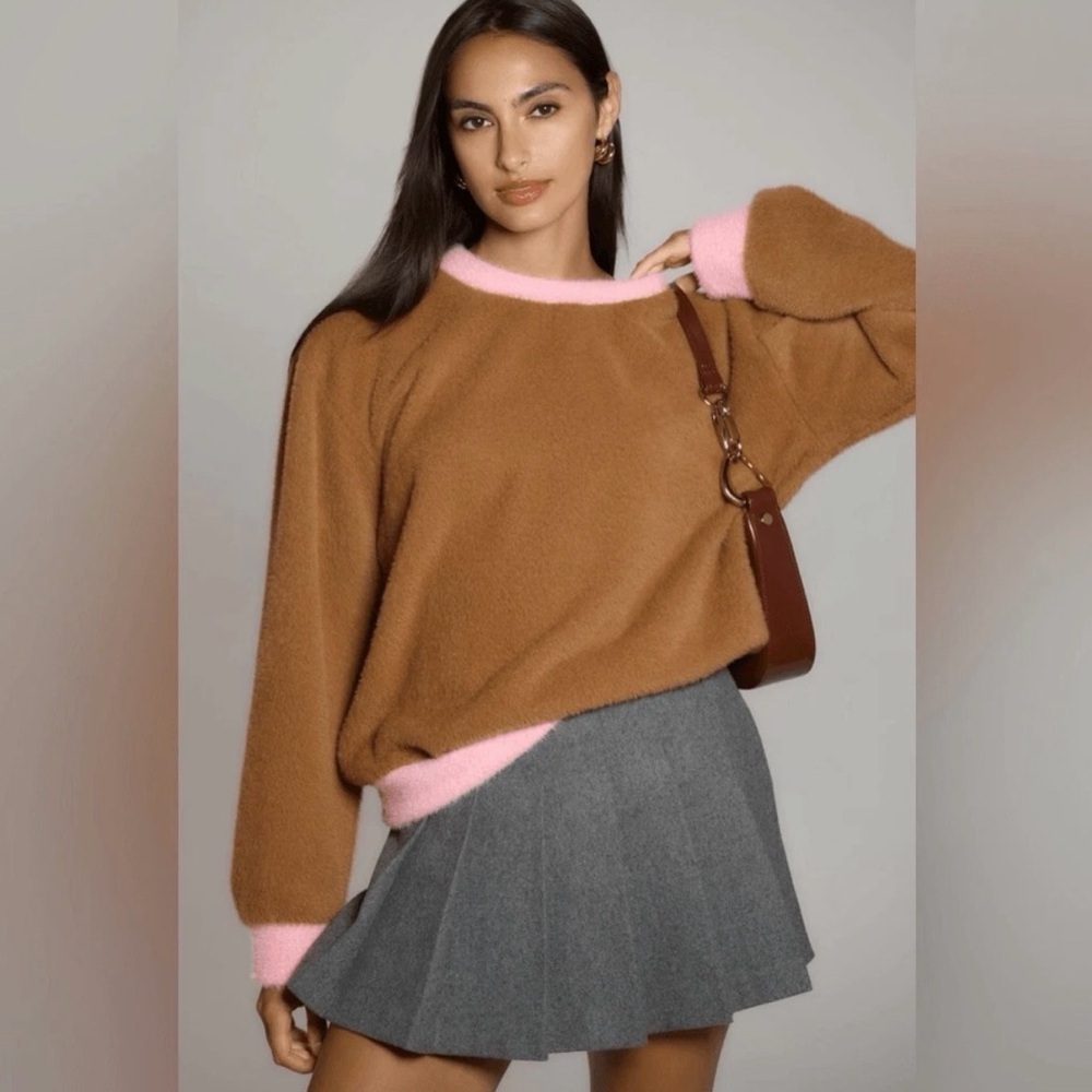 Anthropologie Maeve Cozy Ringer Sweater size XS NWT Preppy Coquette Girl